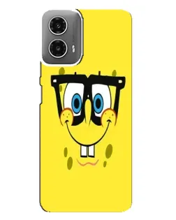 Чехол для Motorola MOTO G34 с картинкой «Минималистичный Спанч Боб»