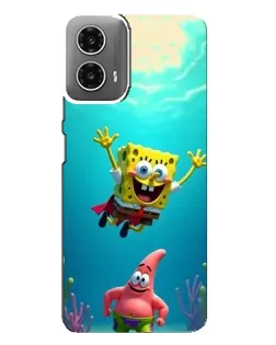 Чехол для Motorola MOTO G34 с картинкой «Спанч Боб под водой»
