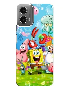 Чехол для Motorola MOTO G34 с картинкой «Губка Боб и друзья»