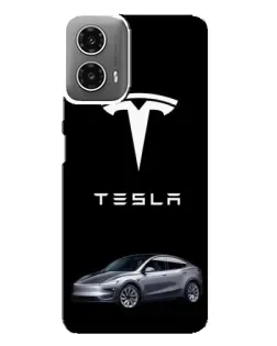 Чехол для Motorola MOTO G34 с картинкой «Tesla Model Y»