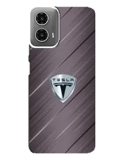 Чехол для Motorola MOTO G34 с картинкой «Металлическая текстура Tesla»