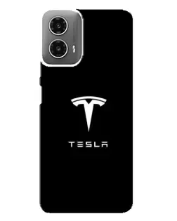 Чехол для Motorola MOTO G34 с картинкой «Tesla White Logo»