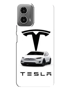 Чехол для Motorola MOTO G34 с картинкой «Tesla White Style»
