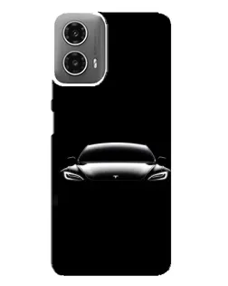 Чехол для Motorola MOTO G34 с картинкой «Фары Tesla Night»