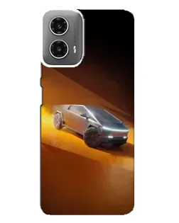 Чехол для Motorola MOTO G34 с картинкой «Cybertruck в пустыне»
