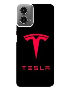 Чехол для Motorola MOTO G34 с картинкой «Tesla Red Logo»