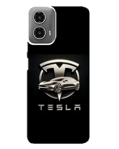 Чехол для Motorola MOTO G34 с картинкой «Tesla — серебристое авто» Чехол для Motorola MOTO G34 с картинкой «Tesla — серебристое авто»