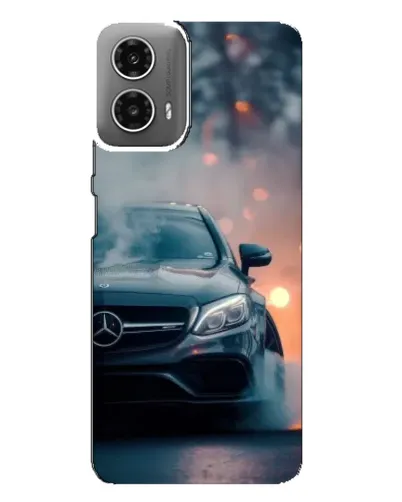 Чехол для Motorola MOTO G34 с картинкой «Mercedes — ночной город»
