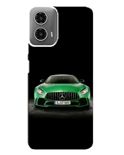 Чехол для Motorola MOTO G34 с картинкой «Mercedes — неоновый лого»