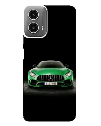 Чехол для Motorola MOTO G34 с картинкой «Mercedes — неоновый лого»