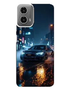 Чехол для Motorola MOTO G34 с картинкой «Ночной город и Audi»