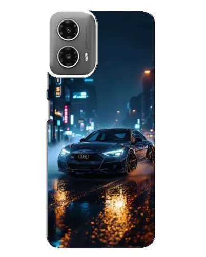 Чехол для Motorola MOTO G34 с картинкой «Ночной город и Audi» Чехол для Motorola MOTO G34 с картинкой «Ночной город и Audi»