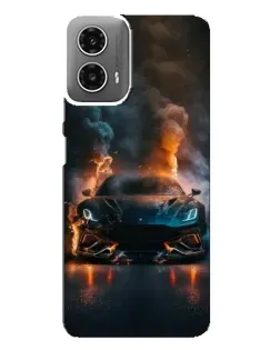 Чехол для Motorola MOTO G34 с картинкой «Lamborghini дымная эстетика»