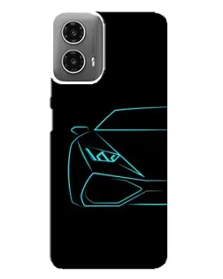 Чехол для Motorola MOTO G34 с картинкой «Голубой силуэт Lamborghini»