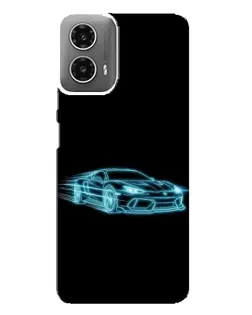 Чехол для Motorola MOTO G34 с картинкой «Неоновый контур Lamborghini»