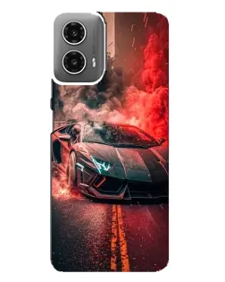 Чехол для Motorola MOTO G34 с картинкой «Lamborghini красный дым»