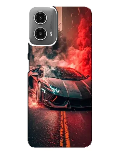 Чехол для Motorola MOTO G34 с картинкой «Lamborghini красный дым»