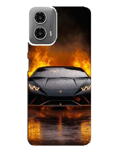 Чехол для Motorola MOTO G34 с картинкой «Lamborghini в огне»