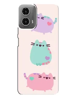 Чехол для Motorola MOTO G34 с картинкой «Pusheen трио»