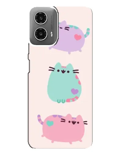 Чехол для Motorola MOTO G34 с картинкой «Pusheen трио»