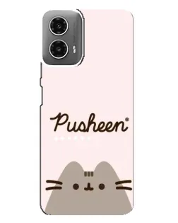 Чехол для Motorola MOTO G34 с картинкой «Pusheen логотип»