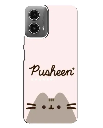 Чехол для Motorola MOTO G34 с картинкой «Pusheen логотип»
