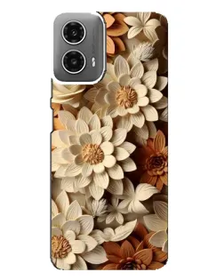 Чехол для Motorola MOTO G34 с картинкой «Бежевый флористический декор»