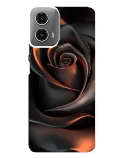 Чехол для Motorola MOTO G34 с картинкой «Шелковая черная роза»