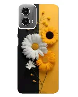 Чехол для Motorola MOTO G34 с картинкой «Подсолнух и ромашка»