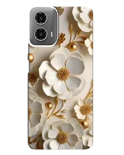 Чехол для Motorola MOTO G34 с картинкой «Белие бумажние  цвети»