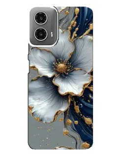 Чехол для Motorola MOTO G34 с картинкой «Белый цветок и золотой флюид»