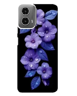 Чехол для Motorola MOTO G34 с картинкой «Фиолетовые цветы с росою»