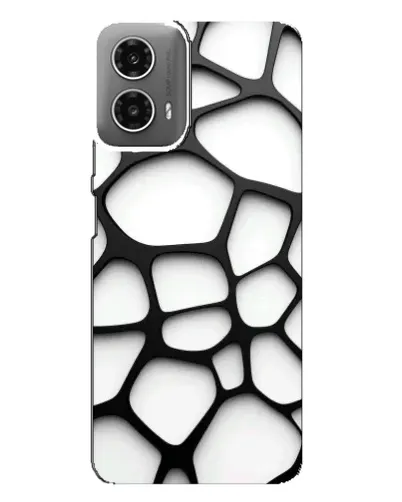 Чехол для Motorola MOTO G34 с картинкой «Белая объемная сетка»