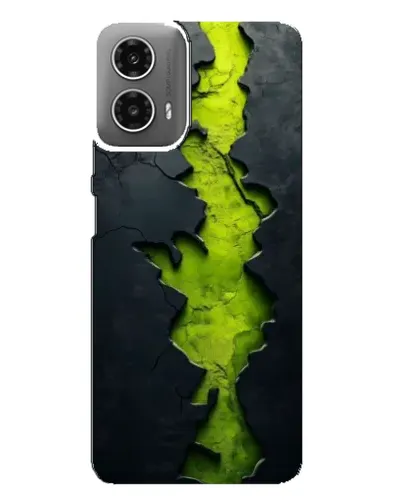 Чехол для Motorola MOTO G34 с картинкой «Салатовый разлом скалы»
