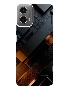 Чехол для Motorola MOTO G34 с картинкой «Черные геометрические блоки»