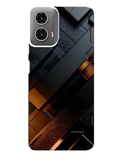 Чехол для Motorola MOTO G34 с картинкой «Черные геометрические блоки»