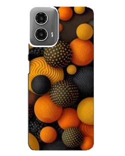 Чехол для Motorola MOTO G34 с картинкой «Объемные оранжевые сферы»
