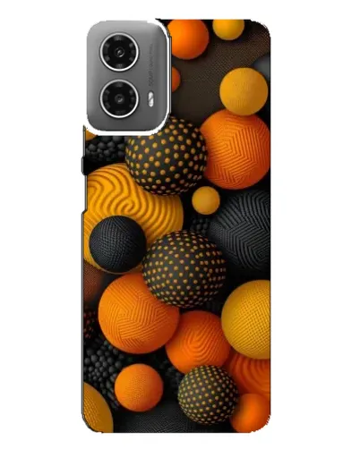Чехол для Motorola MOTO G34 с картинкой «Объемные оранжевые сферы»