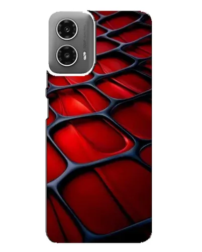 Чехол для Motorola MOTO G34 с картинкой «Красная глянцевая сетка»
