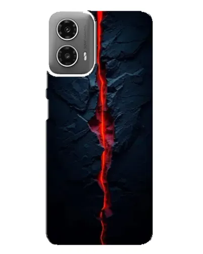 Чехол для Motorola MOTO G34 с картинкой «Kрасная лавовая трещина»