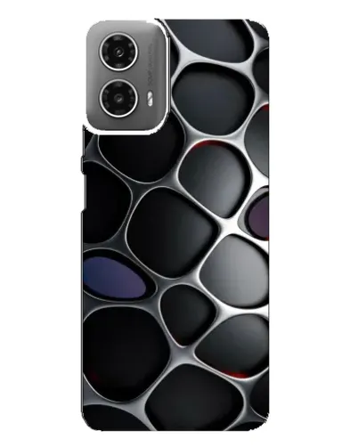 Чехол для Motorola MOTO G34 с картинкой «Объемная темная решетка»