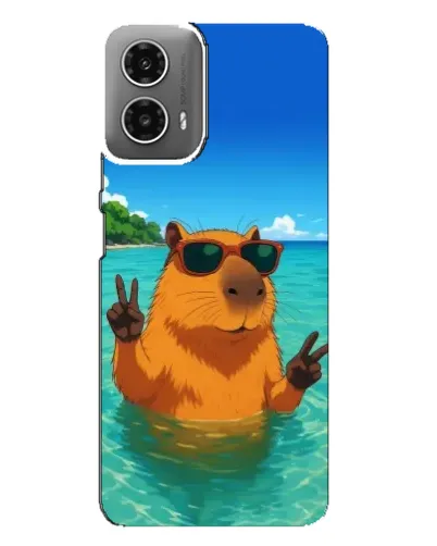 Чехол для Motorola MOTO G34 с картинкой «Морская капибара»