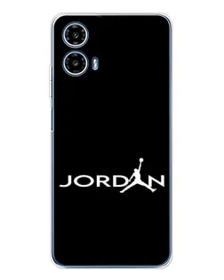 Чехол для Motorola Moto G35 с картинкой «Jordan White Logo»
