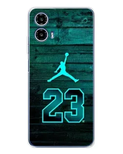 Чехол для Motorola Moto G35 с картинкой «Jordan Cyan 23»