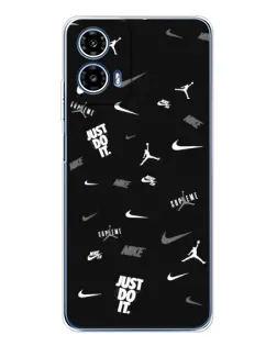 Чехол для Motorola Moto G35 с картинкой «Nike Black Pattern»