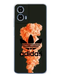 Чехол для Motorola Moto G35 с картинкой «Оранжевый дым Adidas»