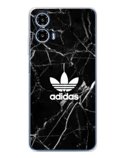 Чехол для Motorola Moto G35 с картинкой «Белый мрамор Adidas»