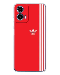 Чехол для Motorola Moto G35 с картинкой «Красный минимализм Adidas»