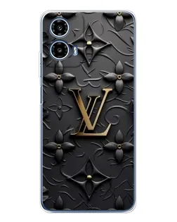 Чехол для Motorola Moto G35 с картинкой «Кожаная текстура LV»