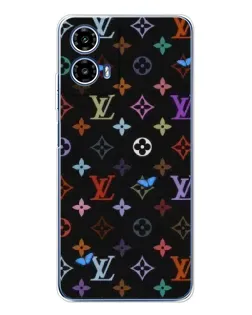 Чехол для Motorola Moto G35 с картинкой «Цветная монограмма LV»